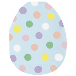 *75% OFF: Polka Dot Pastel Egg Shaped Dinner Napkins - 16 PK
